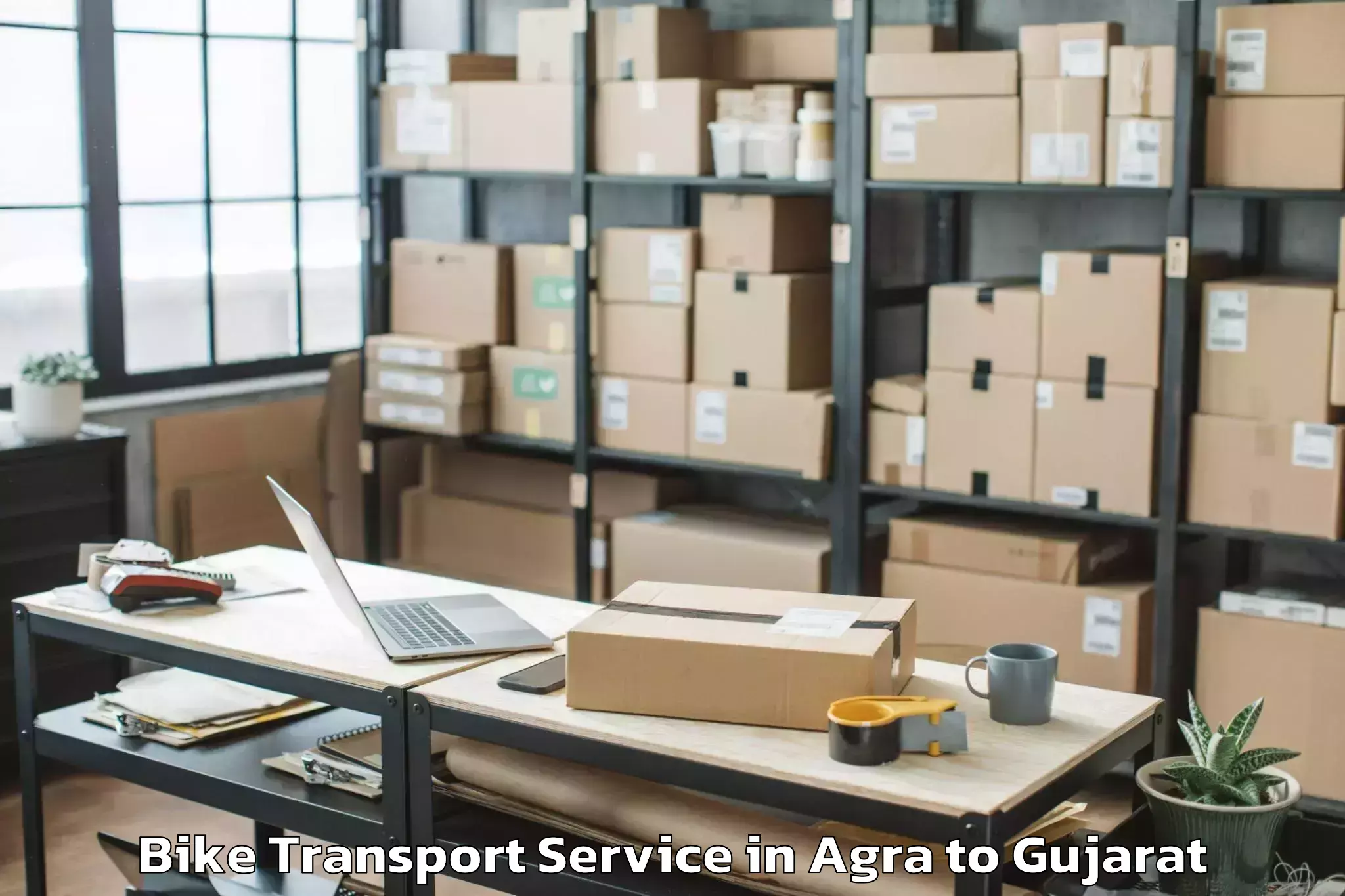 Trusted Agra to Rajkot Bike Transport